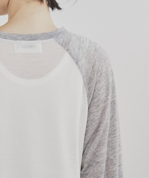 MERLOT(メルロー)の「シアーラグランロンT(Tシャツ/カットソー・レディース・ネイビー/レッド/ホワイト・FREE)」の6枚目の写真