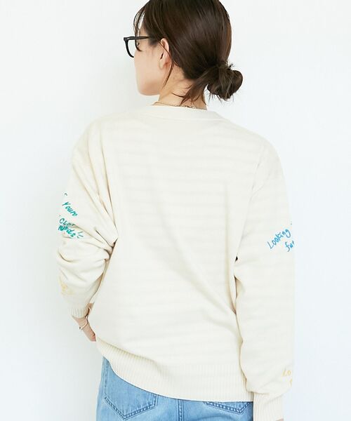 le.coeur blanc(ルクールブラン)の「《手洗い可能》TORRAZZO DONNA エンブロイダリーニットカーデ(カーディガン/ボレロ・レディース・グレー/アイボリー・38)」の3枚目の写真