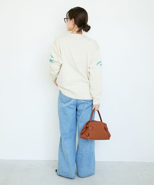 le.coeur blanc(ルクールブラン)の「《手洗い可能》TORRAZZO DONNA エンブロイダリーニットカーデ(カーディガン/ボレロ・レディース・グレー/アイボリー・38)」の7枚目の写真