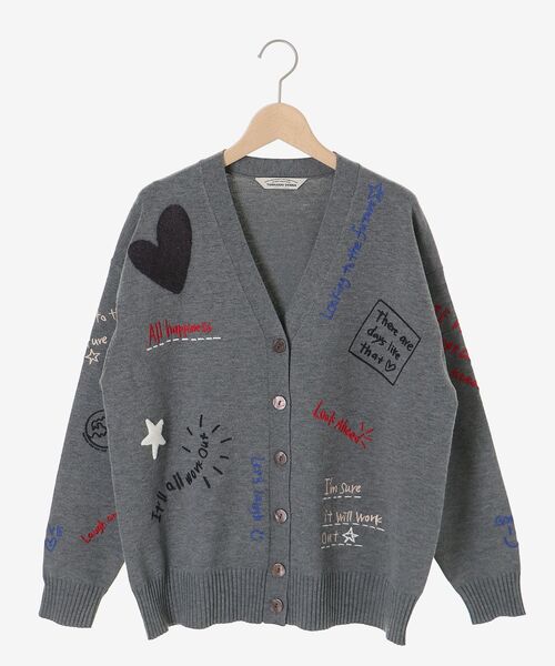 le.coeur blanc(ルクールブラン)の「《手洗い可能》TORRAZZO DONNA エンブロイダリーニットカーデ(カーディガン/ボレロ・レディース・グレー/アイボリー・38)」の9枚目の写真