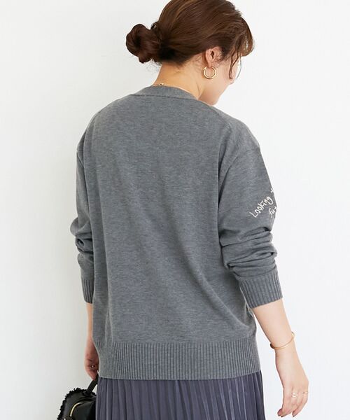 le.coeur blanc(ルクールブラン)の「《手洗い可能》TORRAZZO DONNA エンブロイダリーニットカーデ(カーディガン/ボレロ・レディース・グレー/アイボリー・38)」の15枚目の写真
