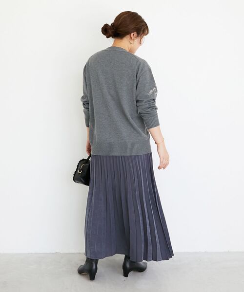 le.coeur blanc(ルクールブラン)の「《手洗い可能》TORRAZZO DONNA エンブロイダリーニットカーデ(カーディガン/ボレロ・レディース・グレー/アイボリー・38)」の18枚目の写真