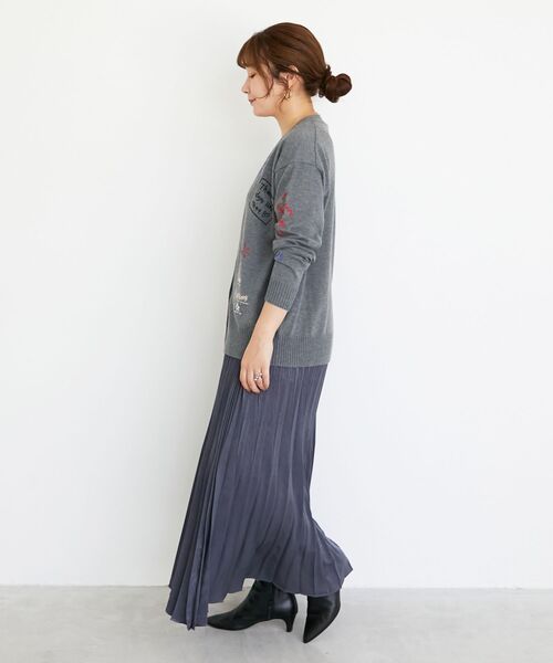 le.coeur blanc(ルクールブラン)の「《手洗い可能》TORRAZZO DONNA エンブロイダリーニットカーデ(カーディガン/ボレロ・レディース・グレー/アイボリー・38)」の19枚目の写真