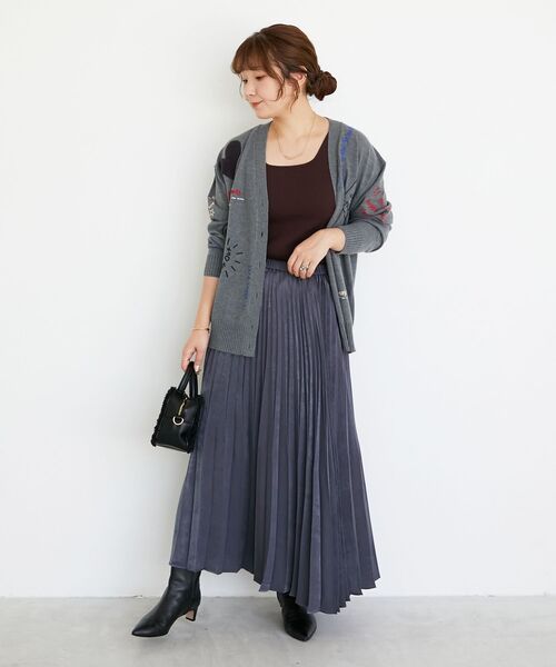 le.coeur blanc(ルクールブラン)の「《手洗い可能》TORRAZZO DONNA エンブロイダリーニットカーデ(カーディガン/ボレロ・レディース・グレー/アイボリー・38)」の20枚目の写真