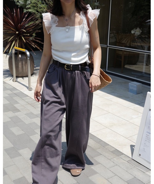 JUMELLE（ジュメロ）の「バレルレッグスウェットパンツ（スウェットパンツ・レディース・チャコール/アイボリー・SMALL/MEDIUM）」の17枚目の写真