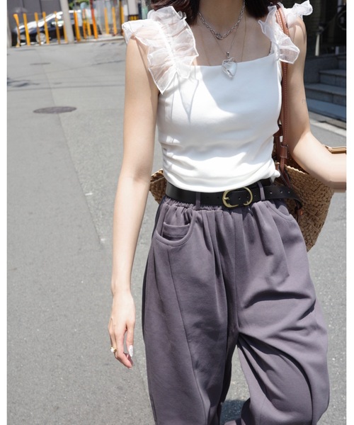 JUMELLE（ジュメロ）の「バレルレッグスウェットパンツ（スウェットパンツ・レディース・チャコール/アイボリー・SMALL/MEDIUM）」の18枚目の写真