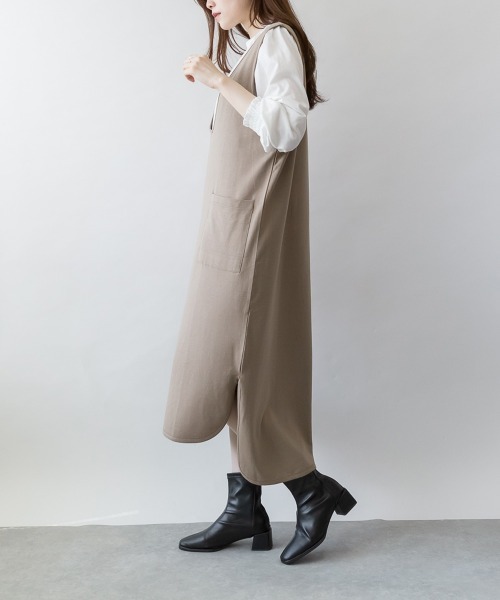 RCD(アールシーディー)の「プチハイネックボリュームスリーブカットソー(Tシャツ/カットソー・レディース・ブラック/チャコールグレー/ライトブラウン/グレイッシュベージュ/ホワイト・M-L/LL~3L/4L~5L)」の22枚目の写真