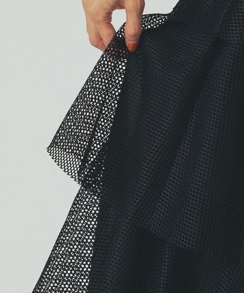 ROSE BUD（ローズバッド）の「MESH TIRERD SKIRT（スカート・レディース・ブラック/グレー・ONE SIZE）」の9枚目の写真