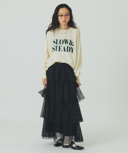ROSE BUD（ローズバッド）の「MESH TIRERD SKIRT（スカート・レディース・ブラック/グレー・ONE SIZE）」の12枚目の写真
