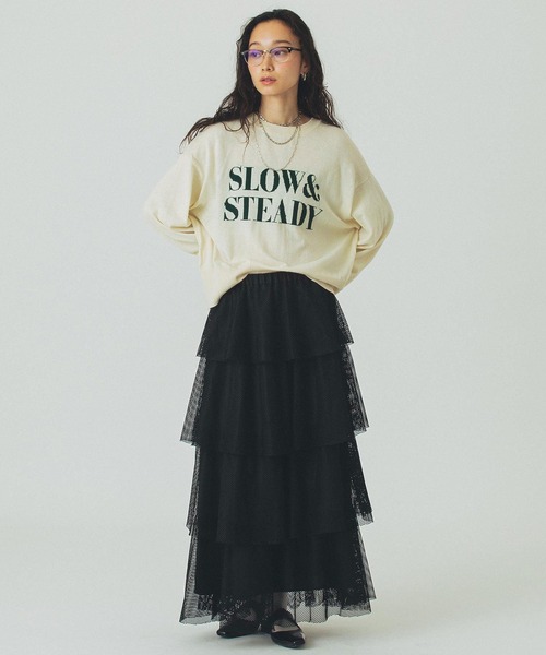 ROSE BUD（ローズバッド）の「MESH TIRERD SKIRT（スカート・レディース・ブラック/グレー・ONE SIZE）」の13枚目の写真