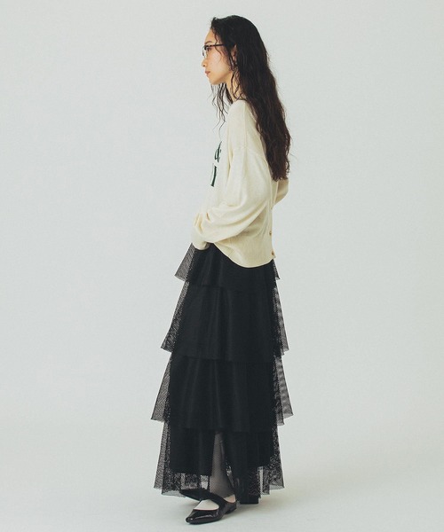 ROSE BUD（ローズバッド）の「MESH TIRERD SKIRT（スカート・レディース・ブラック/グレー・ONE SIZE）」の14枚目の写真