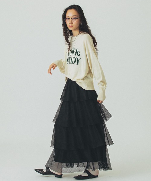 ROSE BUD（ローズバッド）の「MESH TIRERD SKIRT（スカート・レディース・ブラック/グレー・ONE SIZE）」の16枚目の写真