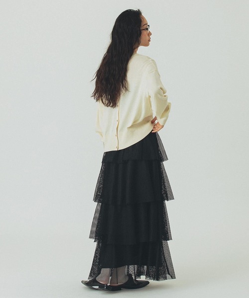 ROSE BUD（ローズバッド）の「MESH TIRERD SKIRT（スカート・レディース・ブラック/グレー・ONE SIZE）」の18枚目の写真