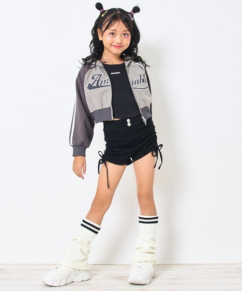 ANAP kids（アナップキッズ）の「ダブルジップ ジャージ パーカー【ジュニアお揃い】（パーカー・キッズ・ネイビー/カーキ/ブラック系その他/レッド・120cm/130cm/110cm）」の21枚目の写真