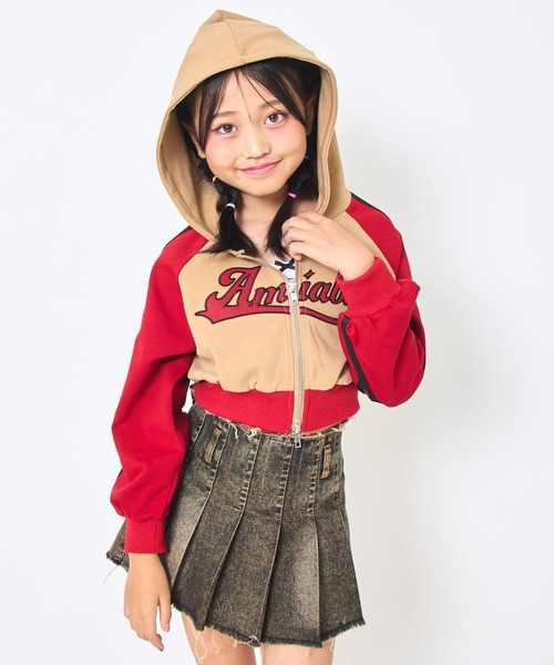 新品タグ付き✨24ss アナダブルジャージーパーカー　ペプラム　ジップ ダブルジップ ジャージ パーカー【ジュニアお揃い】（パーカー）｜ANAP