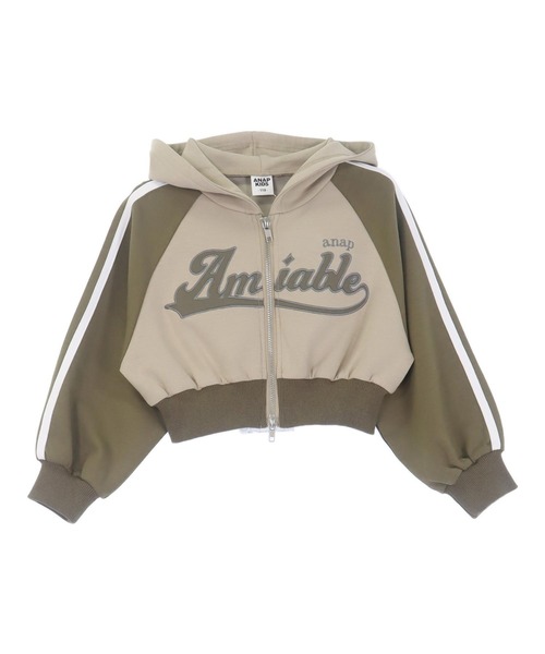 ANAP kids（アナップキッズ）の「ダブルジップ ジャージ パーカー【ジュニアお揃い】（パーカー・キッズ・ネイビー/カーキ/ブラック系その他/レッド・120cm/130cm/110cm）」の11枚目の写真