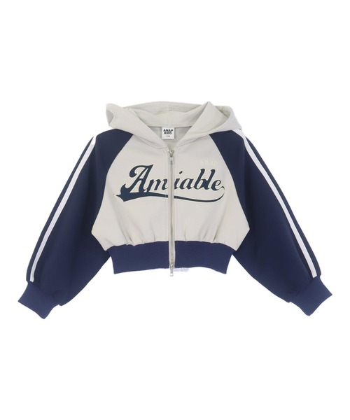 ANAP kids（アナップキッズ）の「ダブルジップ ジャージ パーカー【ジュニアお揃い】（パーカー・キッズ・ネイビー/カーキ/ブラック系その他/レッド・120cm/130cm/110cm）」の12枚目の写真