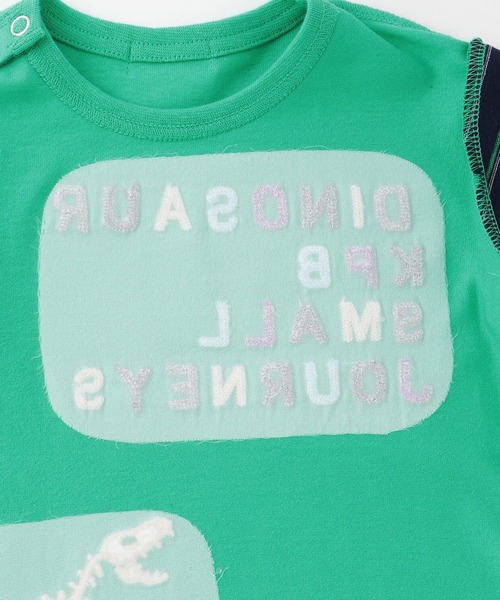 KP BOY（ケーピーボーイ）の「恐竜刺しゅう レイヤード風長袖Tシャツ（Tシャツ/カットソー・キッズ・ブルー/グリーン・90cm/110cm/100cm/120cm/80ｃｍ）」の5枚目の写真