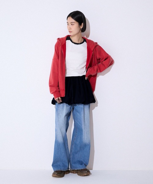 JEANASIS(ジーナシス)の「バイカラーフライスLS TEE/594163(Tシャツ/カットソー・レディース・グレー系その他/ネイビー系/ブラック系その他・FREE)」の13枚目の写真