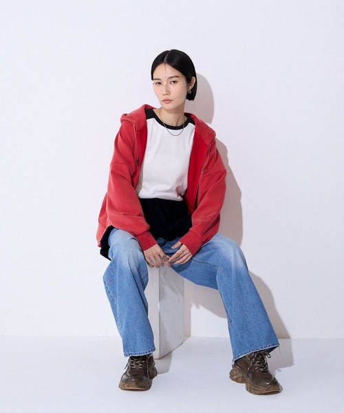 JEANASIS(ジーナシス)の「バイカラーフライスLS TEE/594163(Tシャツ/カットソー・レディース・グレー系その他/ネイビー系/ブラック系その他・FREE)」の15枚目の写真