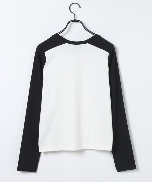 JEANASIS(ジーナシス)の「バイカラーフライスLS TEE/594163(Tシャツ/カットソー・レディース・グレー系その他/ネイビー系/ブラック系その他・FREE)」の16枚目の写真
