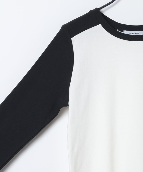 JEANASIS(ジーナシス)の「バイカラーフライスLS TEE/594163(Tシャツ/カットソー・レディース・グレー系その他/ネイビー系/ブラック系その他・FREE)」の18枚目の写真