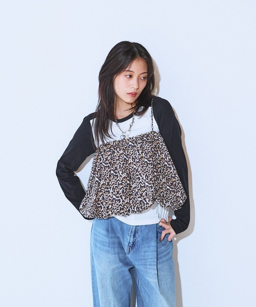 JEANASIS(ジーナシス)の「バイカラーフライスLS TEE/594163(Tシャツ/カットソー・レディース・グレー系その他/ネイビー系/ブラック系その他・FREE)」の8枚目の写真