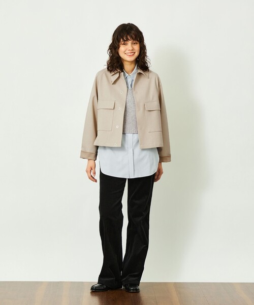 MACKINTOSH PHILOSOPHY(マッキントッシュ フィロソフィー)の「GREY LABEL 【SOMERFORD SHORT(サマーフォード ショート)】(ブルゾン・レディース・ブラウン系その他5/ベージュ/ダークネイビー・2/6)」の5枚目の写真