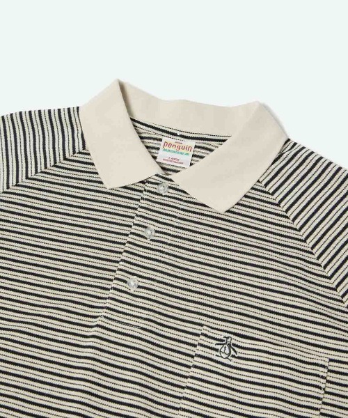 penguin BY MUNSINGWEAR(ペンギン バイ マンシングウェア)の「60’S RAGLAN SLEEVE POLO(BORDER) 長袖ポロシャツ ゴルフウェア(ポロシャツ・メンズ・レッド/ブラック・L/XL/M)」の4枚目の写真