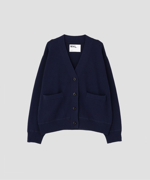 MHL.（エムエイチエル）の「DRY WORN COTTON RIB（カーディガン/ボレロ・レディース・ネイビー/オフホワイト・2）」の9枚目の写真