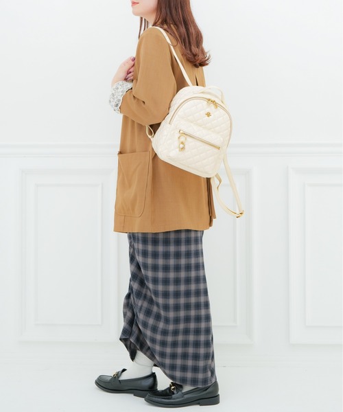 PAUL & JOE ACCESSOIRES(ポールアンドジョーアクセソワ)の「【PAUL & JOE ACCESSOIRES /ポール アンド ジョー アクセソワ 】 QUILTING チャーム付きミニリュック(バックパック/リュック・レディース・ブラック/アイボリー/ピンク・FREE)」の12枚目の写真