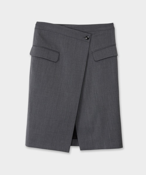 CINOH（チノ）の「ラップスカート（スカート・レディース・グレー/ネイビー・36）」の4枚目の写真