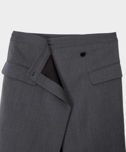 CINOH（チノ）の「ラップスカート（スカート・レディース・グレー/ネイビー・36）」の6枚目の写真