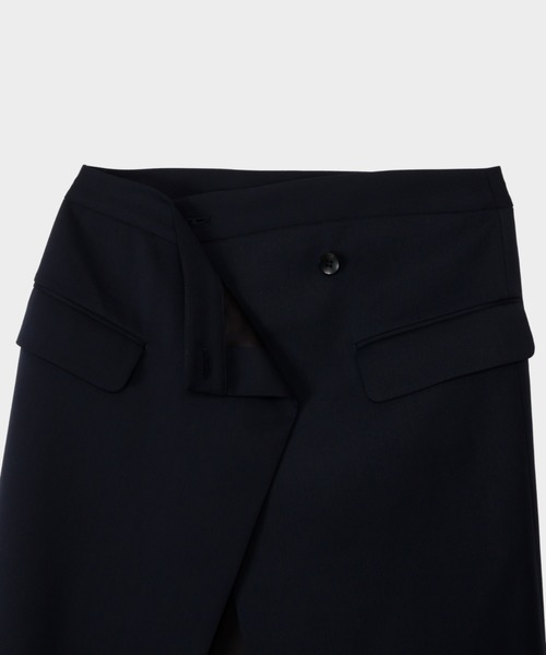 CINOH（チノ）の「ラップスカート（スカート・レディース・グレー/ネイビー・36）」の9枚目の写真