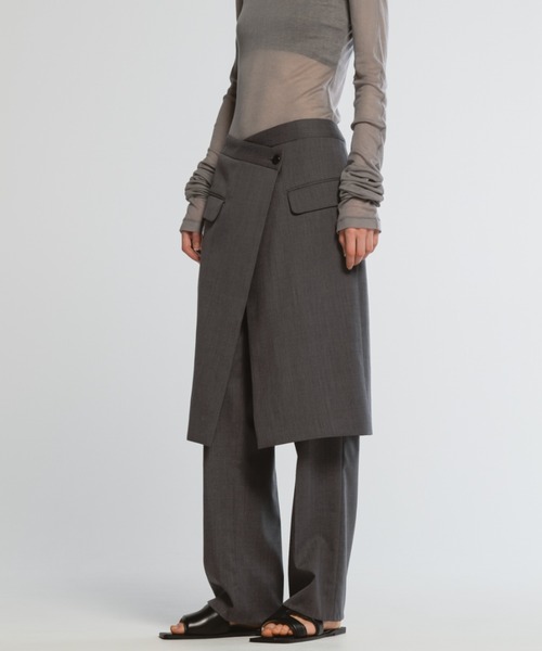 CINOH（チノ）の「ラップスカート（スカート・レディース・グレー/ネイビー・36）」の13枚目の写真