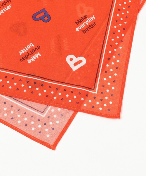 BEAMS HEART（ビームスハート）の「B-HEART ロゴ バンダナ（バンダナ/スカーフ・レディース・オレンジ/ピンク/ホワイト系その他5/ブルー・ONE SIZE）」の7枚目の写真
