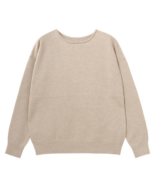 Pierrot(ピエロ)の「プレミアムカシミヤタッチボートネックオーバーサイズニット(ニット/セーター・レディース・ピンク系その他/アイボリー/杢グレー/ブラック/インディゴブルー/ベージュ・M/L)」の12枚目の写真