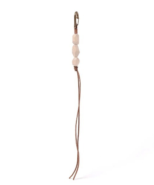 hobo(ホーボー)の「【hobo / ホーボー】 GEOMETRIC WOOD BEADS KEY RING with BRASS(キーホルダー・メンズ・ブラウン/キャメル・FREE)」の1枚目の写真