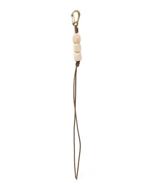 hobo(ホーボー)の「【hobo / ホーボー】 GEOMETRIC WOOD BEADS KEY RING with BRASS(キーホルダー・メンズ・ブラウン/キャメル・FREE)」の2枚目の写真
