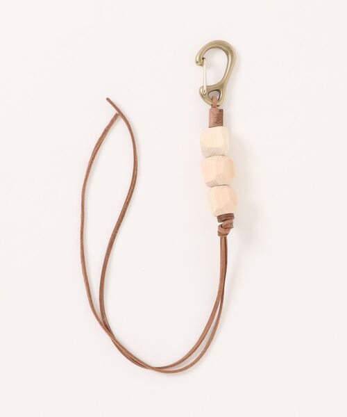 hobo(ホーボー)の「【hobo / ホーボー】 GEOMETRIC WOOD BEADS KEY RING with BRASS(キーホルダー・メンズ・ブラウン/キャメル・FREE)」の3枚目の写真