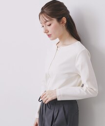 index（インデックス）の「フロントタックモチーフポンチトップス【洗濯機可】（Tシャツ/カットソー・レディース）」