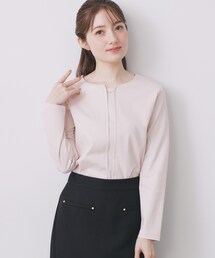 index | フロントタックモチーフポンチトップス【洗濯機OK】(Tシャツ/カットソー)