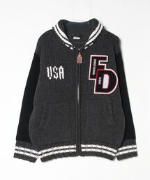 FIRST DOWN（ファーストダウン）の「ローゲージニット スタジアムジャケット（スタジャン・レディース）」