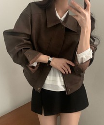 YUGA_YGMC Suede-like blouson jacket