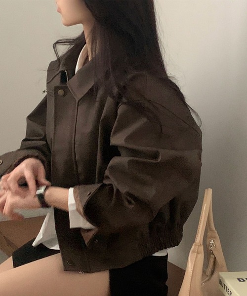 FREE STYLISTS(フリー スタイリスト)の「YUGA_YGMC Suede-like blouson jacket(ブルゾン・レディース・ダークグレー/ブラウン・FREE)」の15枚目の写真