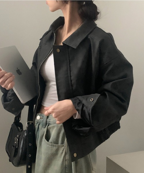 FREE STYLISTS(フリー スタイリスト)の「YUGA_YGMC Suede-like blouson jacket(ブルゾン・レディース・ダークグレー/ブラウン・FREE)」の12枚目の写真