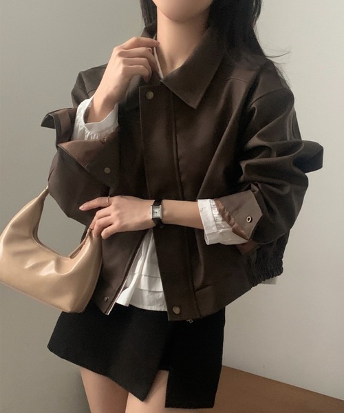 FREE STYLISTS(フリー スタイリスト)の「YUGA_YGMC Suede-like blouson jacket(ブルゾン・レディース・ダークグレー/ブラウン・FREE)」の18枚目の写真