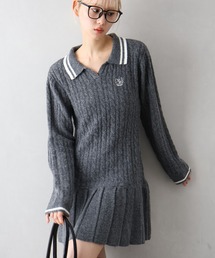 グレー 長袖 ミニワンピース プリーツ グレー 長袖 ミニワンピース プリーツ ワンピース（グレー/灰色