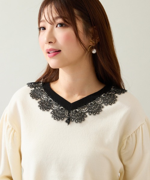 前後2WAY】レースニットプルオーバー（ニット/セーター）｜Rose Tiara