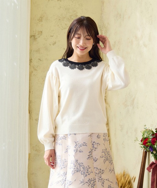 前後2WAY】レースニットプルオーバー（ニット/セーター）｜Rose Tiara